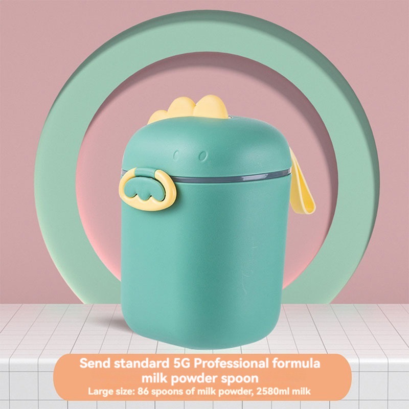 Portable Baby Formula Dispenser Feeding Milk Powder Container 400/800ML Cartoon Dinosaur Shape Travel Food Storage Milk Powder Boxes with Spoon